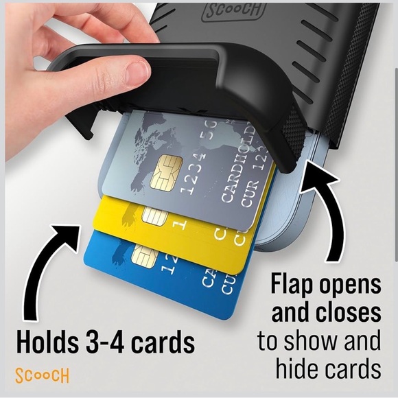 Scooch iPhone 13 Pro Max Case Card Holder Wallet Case credit card Black - Picture 2 of 8